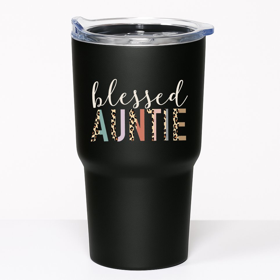 Blessed Auntie Aunt Cute Leopard funny mother's day Tumbler