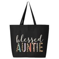 Blessed Auntie Aunt Cute Leopard funny mother's day 25L Jumbo Tote