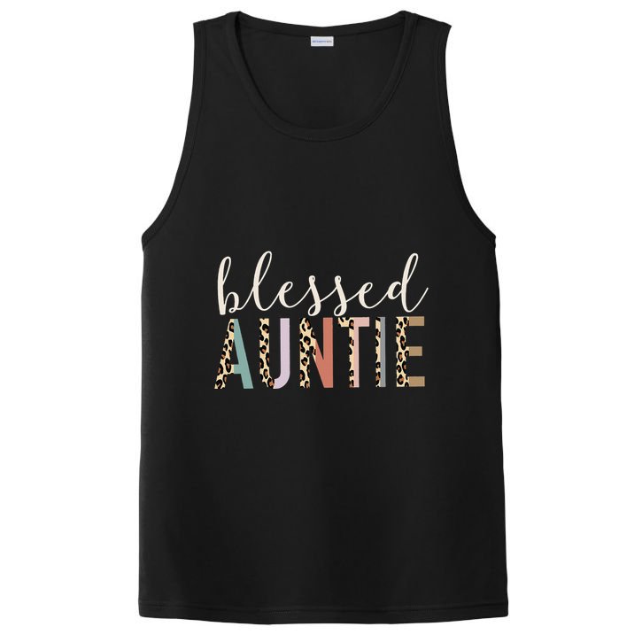 Blessed Auntie Aunt Cute Leopard funny mother's day PosiCharge Competitor Tank