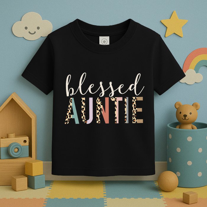 Blessed Auntie Aunt Cute Leopard funny mother's day Toddler T-Shirt