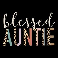 Blessed Auntie Aunt Cute Leopard funny mother's day Womens T-Shirt