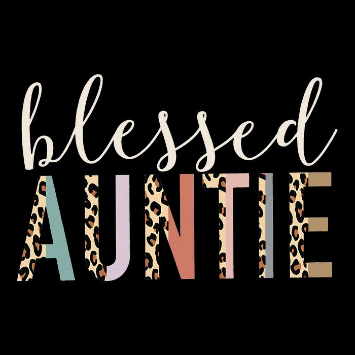 Blessed Auntie Aunt Cute Leopard funny mother's day Womens T-Shirt