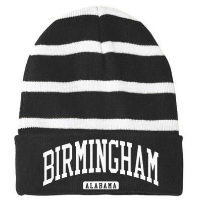 Birmingham Alabama Al College University Style Striped Beanie with Solid Band