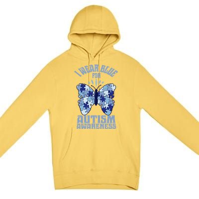 Butterfly Autism Awareness Gift Premium Pullover Hoodie