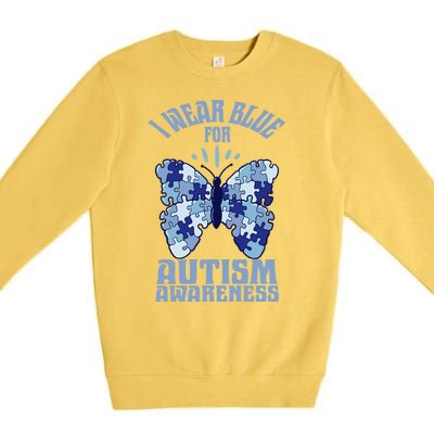 Butterfly Autism Awareness Gift Premium Crewneck Sweatshirt