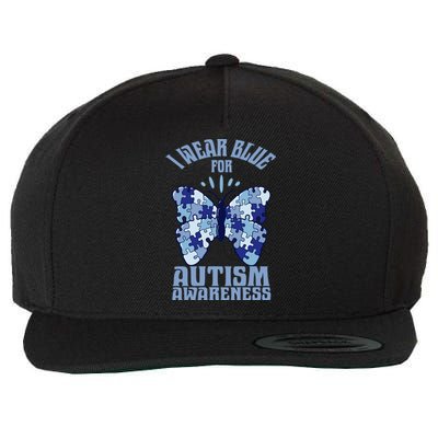 Butterfly Autism Awareness Gift Wool Snapback Cap