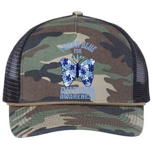 Butterfly Autism Awareness Gift Retro Rope Trucker Hat Cap