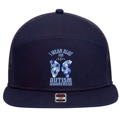 Butterfly Autism Awareness Gift 7 Panel Mesh Trucker Snapback Hat