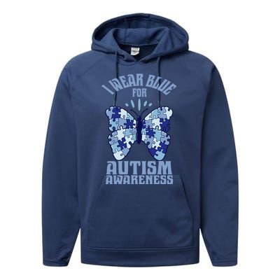 Butterfly Autism Awareness Gift Performance Fleece Hoodie