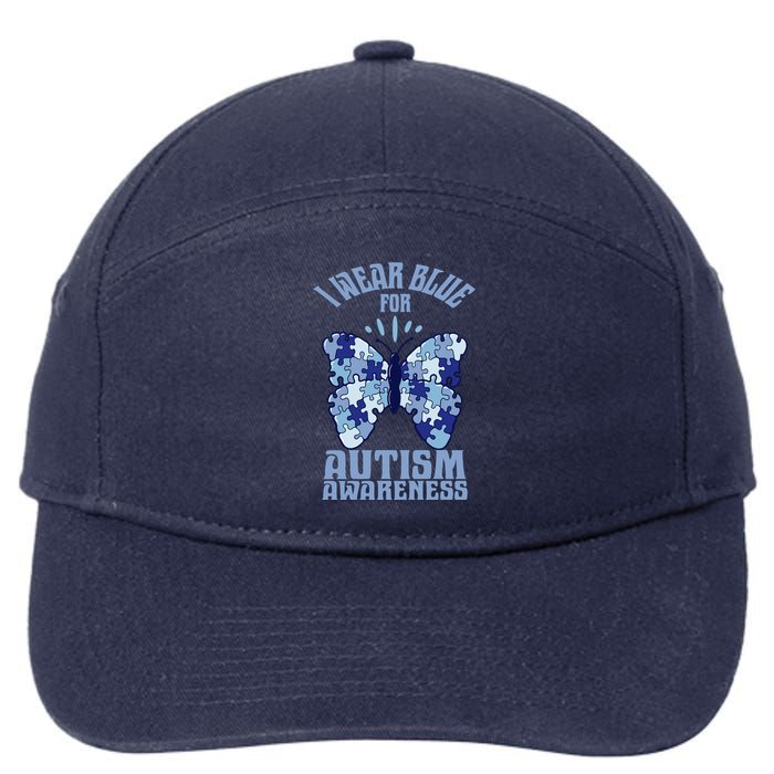 Butterfly Autism Awareness Gift 7-Panel Snapback Hat