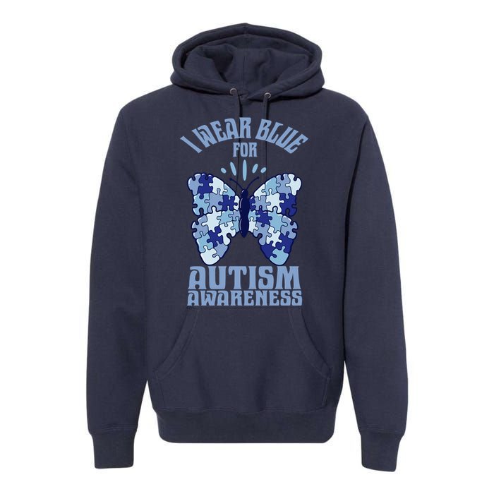 Butterfly Autism Awareness Gift Premium Hoodie