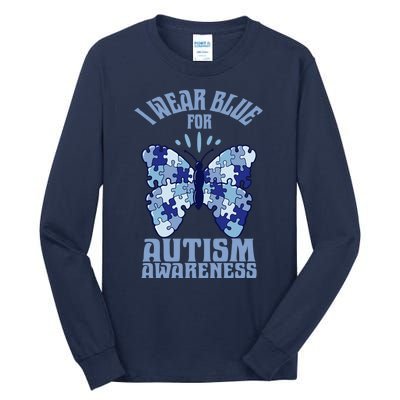 Butterfly Autism Awareness Gift Tall Long Sleeve T-Shirt