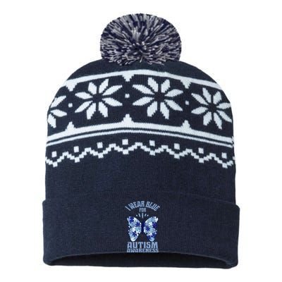 Butterfly Autism Awareness Gift USA-Made Snowflake Beanie