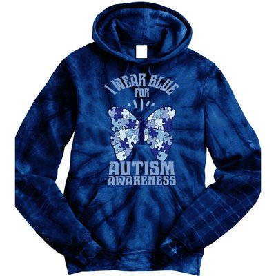 Butterfly Autism Awareness Gift Tie Dye Hoodie