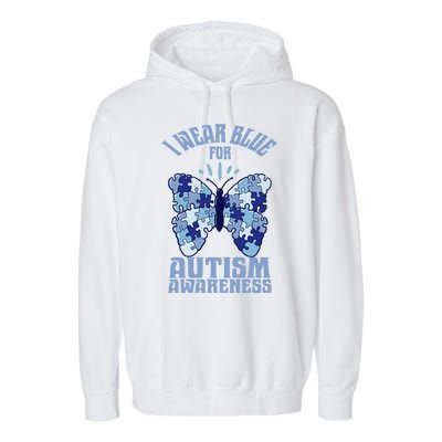 Butterfly Autism Awareness Gift Garment-Dyed Fleece Hoodie