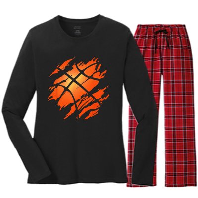 Basketball Apparel Basketball Women's Long Sleeve Flannel Pajama Set 