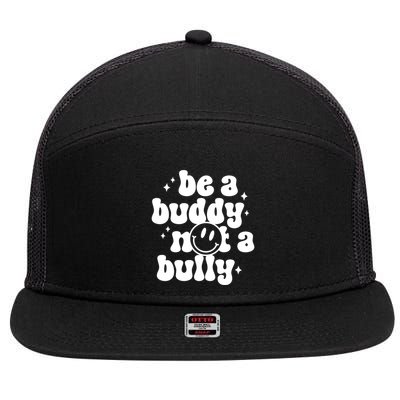 Be A Buddy Not A Bully Retro Smile Anti Bullying Unity Day 7 Panel Mesh Trucker Snapback Hat