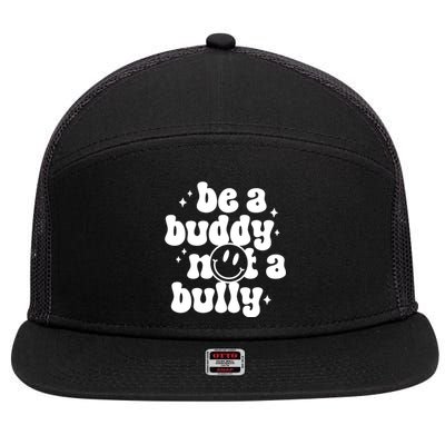 Be A Buddy Not A Bully Retro Smile Anti Bullying Unity Day 7 Panel Mesh Trucker Snapback Hat