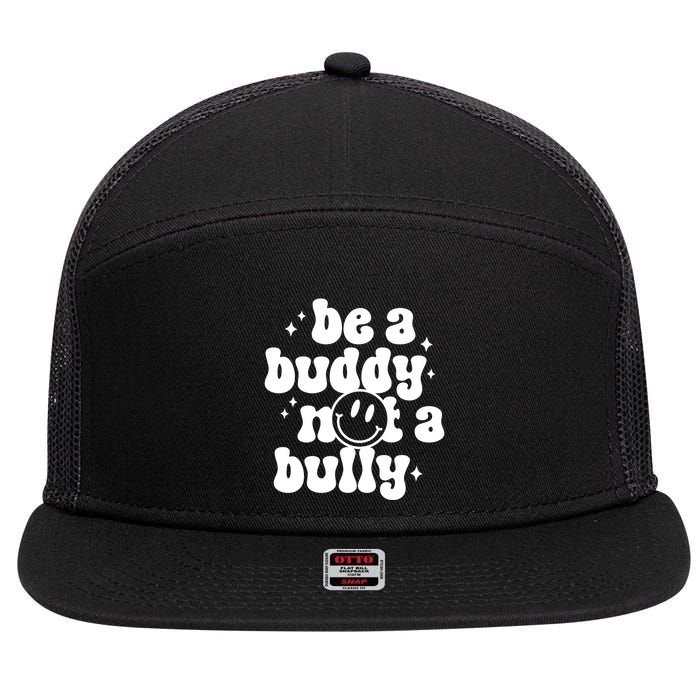 Be A Buddy Not A Bully Retro Smile Anti Bullying Unity Day 7 Panel Mesh Trucker Snapback Hat