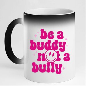 Be A Buddy Not A Bully Retro Smile Anti Bullying Unity Day 11oz Black Color Changing Mug