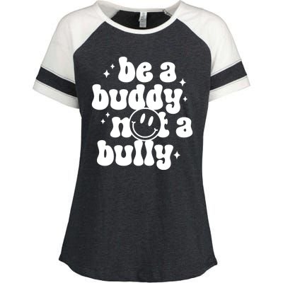 Be A Buddy Not A Bully Retro Smile Anti Bullying Unity Day Enza Ladies Jersey Colorblock Tee