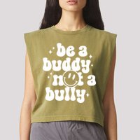 Be A Buddy Not A Bully Retro Smile Anti Bullying Unity Day Garment-Dyed Women's Muscle Tee