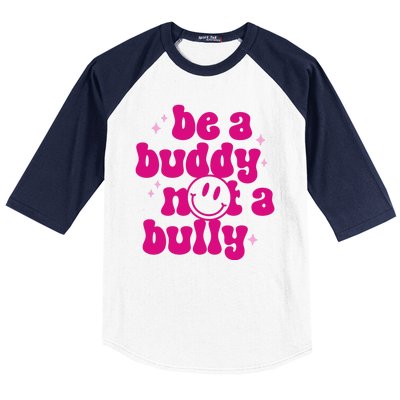 Be A Buddy Not A Bully Retro Smile Anti Bullying Unity Day Baseball Sleeve Shirt