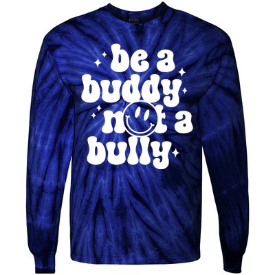 Be A Buddy Not A Bully Retro Smile Anti Bullying Unity Day Tie-Dye Long Sleeve Shirt