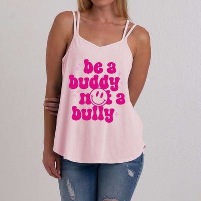 Be A Buddy Not A Bully Retro Smile Anti Bullying Unity Day Women's Strappy Tank