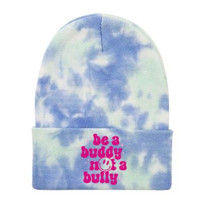 Be A Buddy Not A Bully Retro Smile Anti Bullying Unity Day Tie Dye 12in Knit Beanie