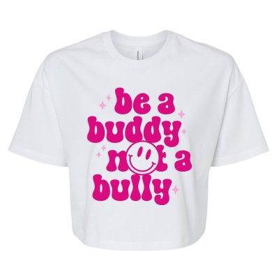 Be A Buddy Not A Bully Retro Smile Anti Bullying Unity Day Bella+Canvas Jersey Crop Tee