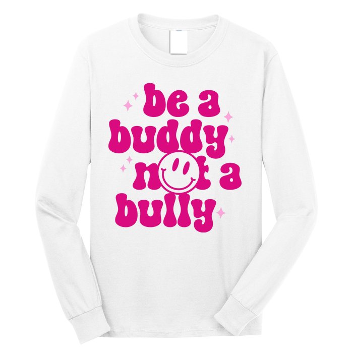 Be A Buddy Not A Bully Retro Smile Anti Bullying Unity Day Long Sleeve Shirt