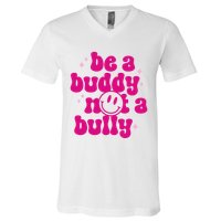 Be A Buddy Not A Bully Retro Smile Anti Bullying Unity Day V-Neck T-Shirt