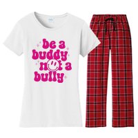 Be A Buddy Not A Bully Retro Smile Anti Bullying Unity Day Women's Flannel Pajama Set