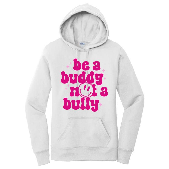 Be A Buddy Not A Bully Retro Smile Anti Bullying Unity Day Women's Pullover Hoodie