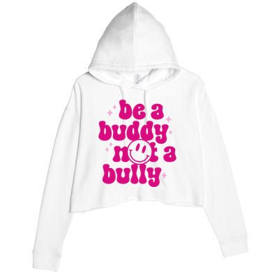 Be A Buddy Not A Bully Retro Smile Anti Bullying Unity Day Crop Fleece Hoodie