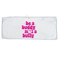 Be A Buddy Not A Bully Retro Smile Anti Bullying Unity Day Large Microfiber Waffle Golf Towel