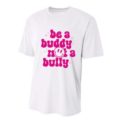 Be A Buddy Not A Bully Retro Smile Anti Bullying Unity Day Youth Performance Sprint T-Shirt