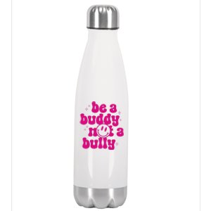 Be A Buddy Not A Bully Retro Smile Anti Bullying Unity Day Stainless Steel Insulated Water Bottle