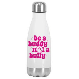 Be A Buddy Not A Bully Retro Smile Anti Bullying Unity Day Stainless Steel Insulated Water Bottle