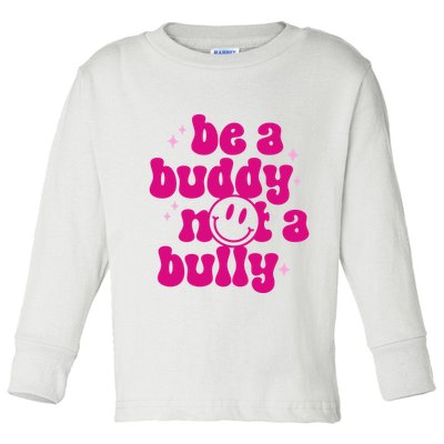 Be A Buddy Not A Bully Retro Smile Anti Bullying Unity Day Toddler Long Sleeve Shirt