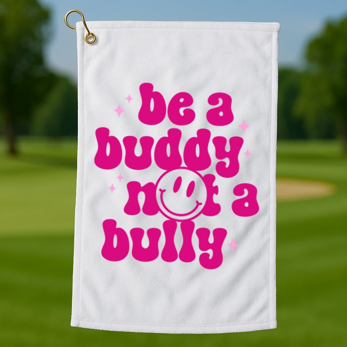 Be A Buddy Not A Bully Retro Smile Anti Bullying Unity Day Golf Towel
