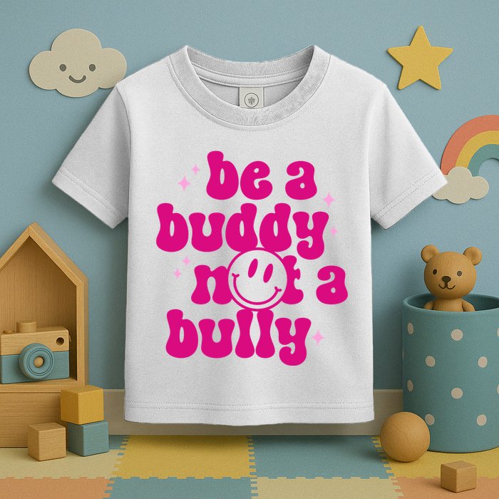 Be A Buddy Not A Bully Retro Smile Anti Bullying Unity Day Toddler T-Shirt