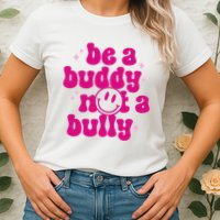 Be A Buddy Not A Bully Retro Smile Anti Bullying Unity Day Womens T-Shirt