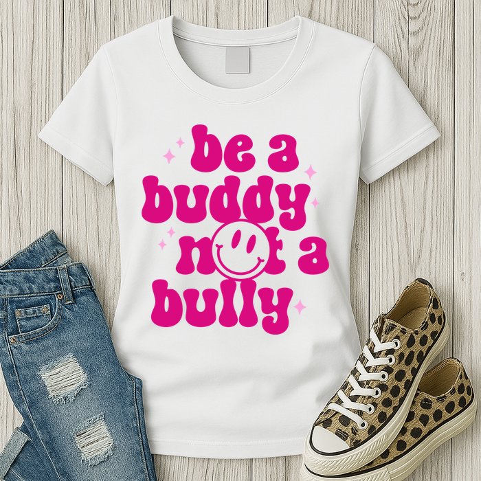 Be A Buddy Not A Bully Retro Smile Anti Bullying Unity Day Womens T-Shirt