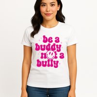 Be A Buddy Not A Bully Retro Smile Anti Bullying Unity Day Womens T-Shirt