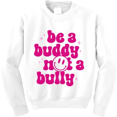 Be A Buddy Not A Bully Retro Smile Anti Bullying Unity Day Kids Sweatshirt