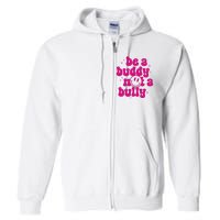 Be A Buddy Not A Bully Retro Smile Anti Bullying Unity Day Full Zip Hoodie