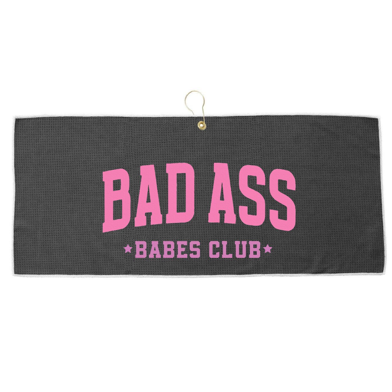 Bad Ass Babes Club Cute Large Microfiber Waffle Golf Towel