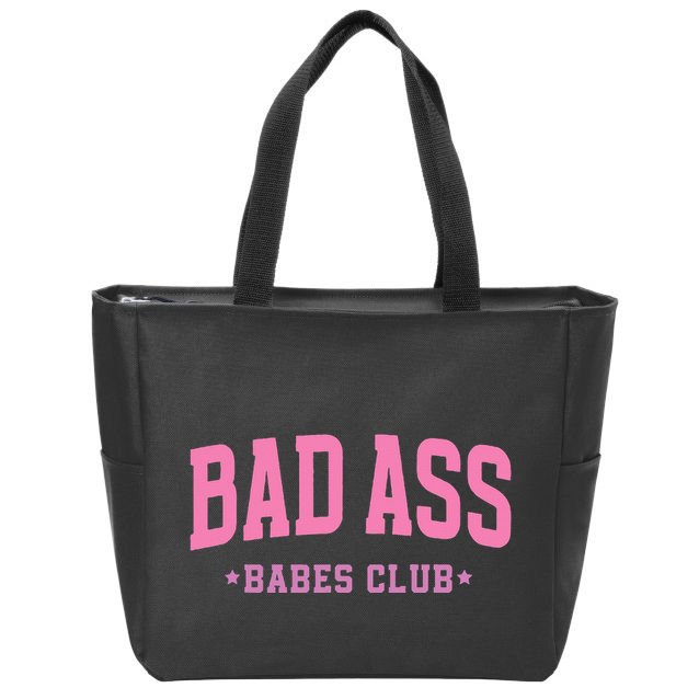 Bad Ass Babes Club Cute Zip Tote Bag